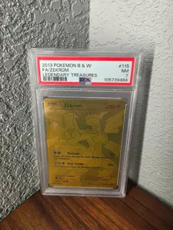 2013 POKEMON BLACK & WHITE LEGENDARY TREASURES #115 FULL ART/ZEKROM PSA 7 - Image 1