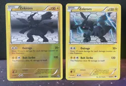 Zekrom 47/114 Black & White Reverse Holo + Zekrom 50/99 Next Destinies Holo Rare - Image 1