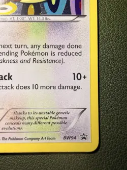 The Pokemon Company Eevee Black & White BW94 Promo Holo English 60 HP TCG - Image 4