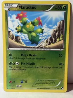 Maractus Reverse Holo 11/114 Black and White LP Pokemon Fast Ship - Image 1