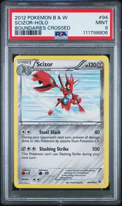 2012 Pokemon Black & White Boundaries Crossed Scizor Holo #94 PSA 9 - Image 1