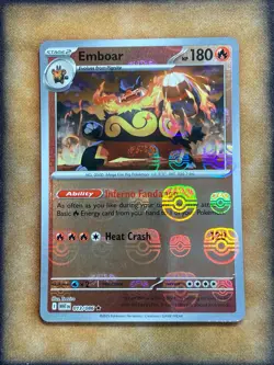 Pokemon Emboar 013/086 White Flare Reverse Holo Masterball Pattern NM - Image 1