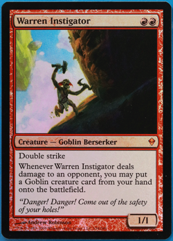 Warren Instigator FOIL Zendikar NM Red Mythic Rare CARD (502404) ABUGames - Image 1