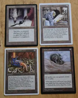 MTG 4x Rare Artifact Life Chisel, Library of Leng, Helm of Awakening & More - Image 1