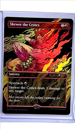 MTG Magic The Gathering SLD Secret Lair Borderless Foil #2051 Skewer the Critics - Image 1