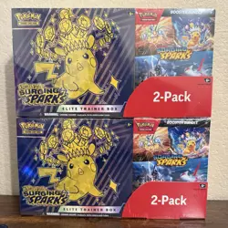Pokemon Surging Sparks ETB + Booster Bundle Costco 2-pack Sealed x2 (Lot of 2) - Image 1