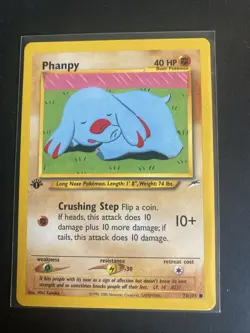 Pokemon Cards: 1st Edition Neo Destiny Common: Phanpy 76/105 NM - Image 1