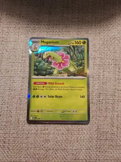 Pokemon TCG Meganium 001 Holo Prerelease Stamped Mega Evolution NM Promo English - Image 1