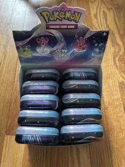 2024 Pokemon TCG Paldean Fates Mini Tin Display Booster Packs Sealed S&V New - Image 3