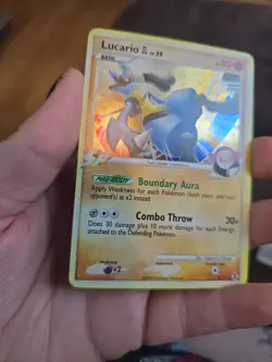 LUCARIO GL 8/111 Rising Rivals HOLO rare Pokemon TCG card LP - Image 2