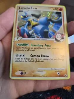 LUCARIO GL 8/111 Rising Rivals HOLO rare Pokemon TCG card LP - Image 3