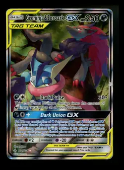 Greninja & Zoroark GX 201/214 Unbroken Bonds 2019 Alt Art Tag Team Pokemon Card - Image 1