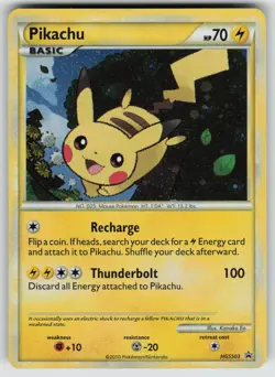 Pikachu HGSS03 Promo HGSS Black Star Promos Pokemon Lightly Played - Image 1