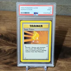 1999 POKEMON BASE SET UNLIMITED #90 SUPER POTION PSA 9 - Image 1