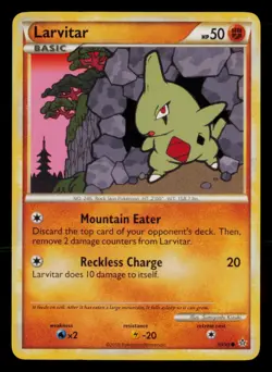 Larvitar 50/95 Common HGSS Unleashed Pokemon Lightly Played - Image 1