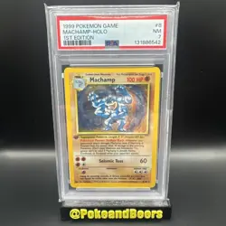 1999 Pokemon TCG Machamp Deck Exclusives Holo Rare 1st Edition PSA 7 8/102 - Image 1