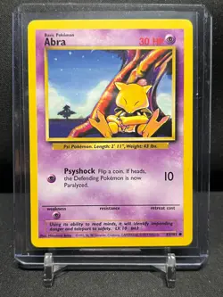 Abra 43/102 Pokemon 1999 Unlimited Base Set LP - Image 1