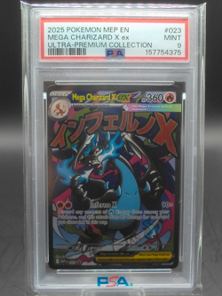 2025 POKEMON MEP PROMO ULTRA-PREMIUM COLLECTION #023 MEGA CHARIZARD X EX PSA 9 - Image 1