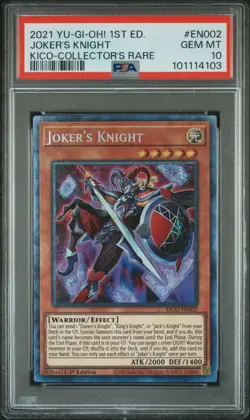 Yugioh - Joker's Knight KICO-EN002 1st Edition Collector's Rare PSA 10 GEM MINT - Image 1