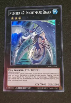 Yugioh Tcg Number 47: Nightmare Shark CT11-EN004 Super Rare Limited NM - Image 1