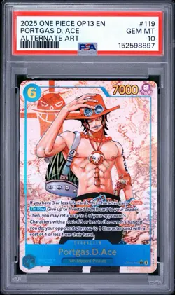 One Piece Portgas D Ace Alternate Art OP13-119 PSA 10 Gem Mint - Image 1