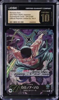 2025 ONE PIECE JPN OFFICIAL PLAYMAT LIMITED EDITION ROROMOA ZORO CGC 10 PRISTINE - Image 1