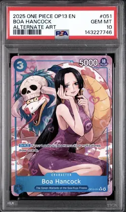 2025 ONE PIECE OP13-CARRYING ON HIS WILL ALTERNATE ART #051 BOA HANCOCK PSA 10 - Image 1