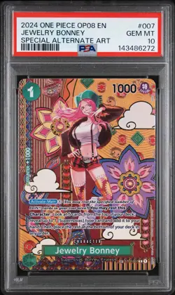ONE PIECE TWO LEGENDS OP08 JEWELRY BONNEY SP ALT ART ST02 007 PSA 10 GEM MINT - Image 1