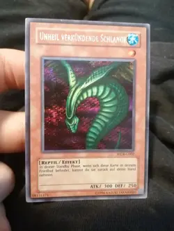 Yugioh Unheil Verkundende Schlange WC4-G002 Secret Rare German Sinister Serpent - Image 1