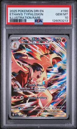 TCG Ethan's Typhlosion Destined Rivals Illustration Rare Card 190/182 PSA 10 - Image 1