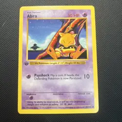 Pokemon Card TCG Abra Shadowless Base Set 1st Edition Common 43/102 VLP - Image 1