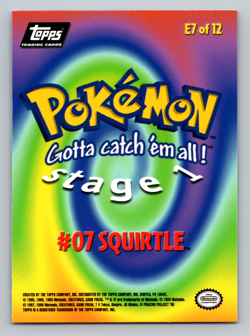Pokemon Squirtle #07 E7 of 12 Topps Blue Logo Movie Card Stage 1 - Image 2