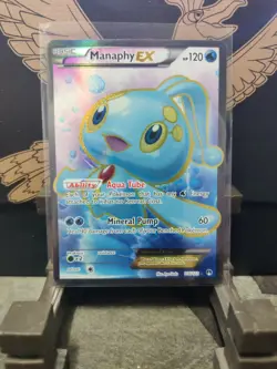 2016 Manaphy EX Full Art Ultra Rare Holo Pokemon TCG Card 116/122 XY Breakpoint - Image 1
