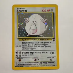 Chansey 3/130 Holo Rare Base Set 2 Pokemon Card TCG Wizards NM/LP - Image 1