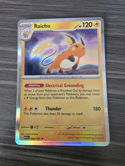 Raichu HOLO RARE card 026/165 Scarlet & Violet 151 Pokemon 2023 - NM! - Image 1
