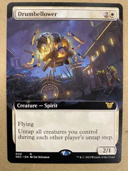 MTG 1x EXTENDED ART Drumbellower 40 Commander Kamigawa Neon Dynasty Magic x1 NM - Image 1