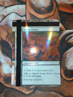 FOIL NFC Miscut Shivan Gorge FTV Realms MTG Magic the Gathering *Creased* - Image 1