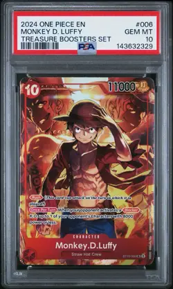 One Piece Treasure Booster Promo Monkey D Luffy ST10-006 PSA 10 Gem Mint English - Image 1