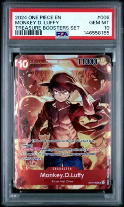2024 One Piece Monkey.D.Luffy Treasure Boosters Set ST10-006 PSA Gem Mint 10 - Image 1