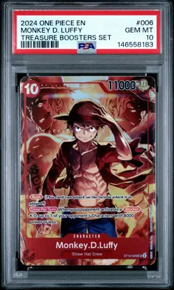2024 One Piece Monkey.D.Luffy Treasure Boosters Set ST10-006 PSA Gem Mint 10 - Image 1