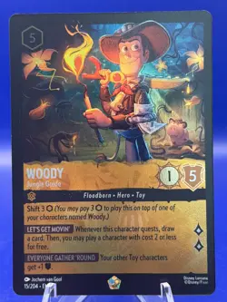 Disney Lorcana Wilds Unknown Woody Jungle Guide 15/204 Cold Foil Legendary - Image 1