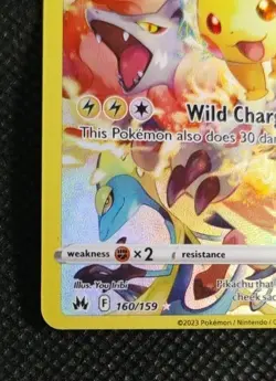 Pokemon Pikachu Full Art Holo Card NM+ 160/159 English 2023 - Image 5