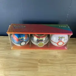 Pokemon TCG Poke Ball Lot of 3 Balls- 9 Total Packs Trading Card Game Sealed NEW - Image 1