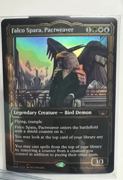 MTG Streets of New Capenna Falco Spara Pactweaver #372 Gilded Foil - PACK FRESH! - Image 2