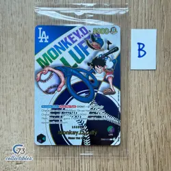 2025 DODGERS X ONE PIECE MONKEY D LUFFY PROMO CARD EB02-010 7/3/25 *SEALED* B - Image 1