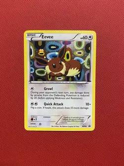 Eevee BW94 Black & White Holo Pokemon Card TCG Swirl - Image 1
