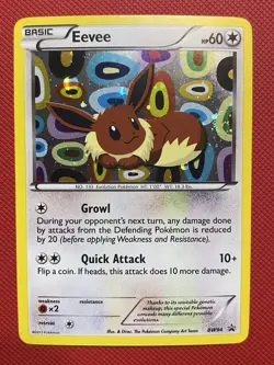 Eevee BW94 Black & White Holo Pokemon Card TCG Swirl - Image 2