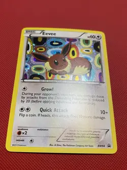 Eevee BW94 Black & White Holo Pokemon Card TCG Swirl - Image 4