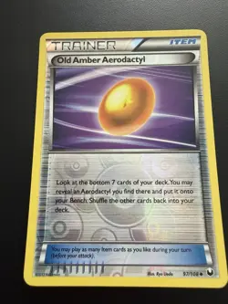 Old Amber Aerodactyl 97/108 Pokemon Card Dark Explorers Reverse Holo - Image 1