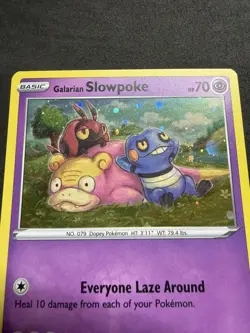 Pokemon Galarian Slowpoke SWSH126 HD Galaxy Swirl Black Star Promo Card 2021 (2) - Image 2